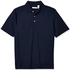 cubavera men's essential textured performance polo shirt, dress blues, x-large