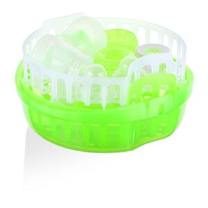 MAM Baby Bottle Sterilizer, Microwave Steam Baby Bottle Sterilizer with MAM 5-Ounce Anti-Colic Baby Bottle and Nipple Tong, 3-Pieces, Green