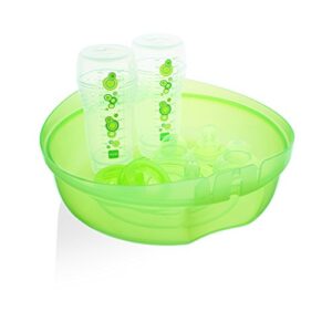 MAM Baby Bottle Sterilizer, Microwave Steam Baby Bottle Sterilizer with MAM 5-Ounce Anti-Colic Baby Bottle and Nipple Tong, 3-Pieces, Green