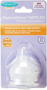 lansinoh natural wave fast-flow nipples (6 counts)