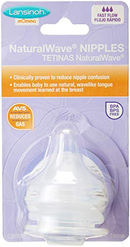 Lansinoh Natural Wave Fast-Flow Nipples (6 Counts)