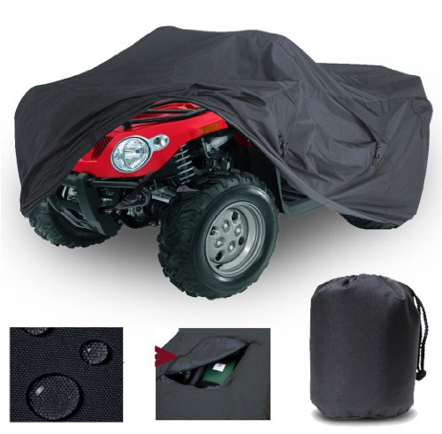 Heavy Duty 4 Wheeler ATV Cover Compatible for Suzuki Eiger 400 2x4 Quad All Terrain Vehicles 2002-2003. Strong All Weather Protection.