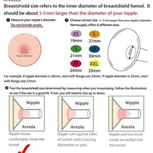 Nenesupply Pump Parts with 24mm Flanges Compatible with Medela Pump in Style Parts Accessories Breast Pump Not Original Medela Pump Parts Incl. 24mm Flange Breastshield Connector Valve Membrane Tubing
