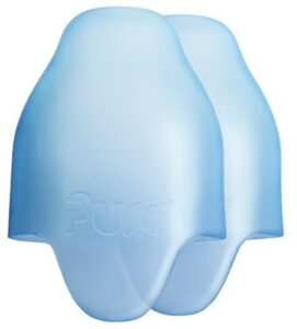 pura kiki nipple/spout silicone travel covers - pura lids compatible | plastic-free, medical grade, madesafe certified | prevents leaks & spills, secure fit | 2-piece (blue)