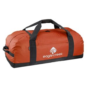 eagle creek no matter what duffel travel bag - rugged and water-resistant lockable classic with bar-tacked reinforcement, storm flap, and separate storage pouch, red clay - x-large