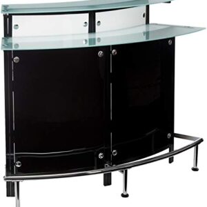 Coaster Home Furnishings Keystone Glass Top Bar Unit Black