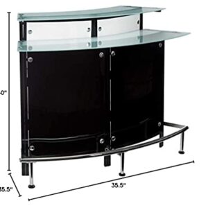 Coaster Home Furnishings Keystone Glass Top Bar Unit Black