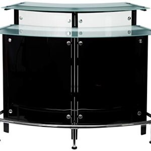 Coaster Home Furnishings Keystone Glass Top Bar Unit Black