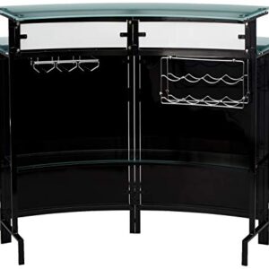 Coaster Home Furnishings Keystone Glass Top Bar Unit Black