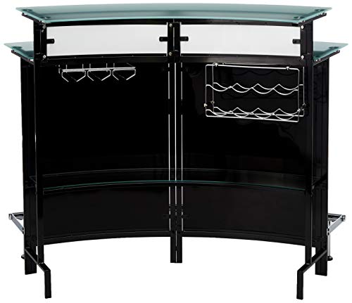 Coaster Home Furnishings Keystone Glass Top Bar Unit Black