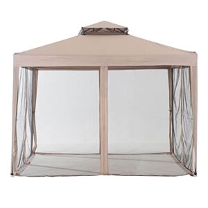 Sunjoy 10'x10' Hampton Softtop Steel Gazebo with Netting