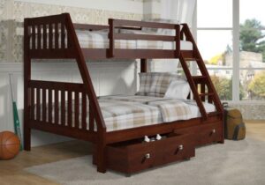 donco bunk bed twin over full mission style-dark cappuccino finish-includes drawers!!!