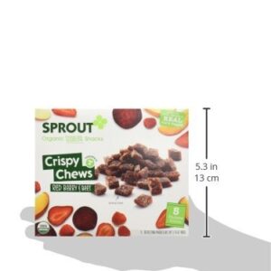 Sprout Organic Baby Food, Stage 4 Toddler Fruit Snacks, Red Fruit Beet & Berry Crispy Chews, 0.63 Oz Single Serve Packs (5 Count)