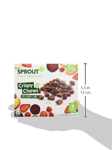 Sprout Organic Baby Food, Stage 4 Toddler Fruit Snacks, Red Fruit Beet & Berry Crispy Chews, 0.63 Oz Single Serve Packs (5 Count)