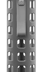 Ello Syndicate Glass Water Bottle with One-Touch Flip Lid, Grey , 20-ounce
