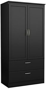 south shore acapella wardrobe armoire, pure black