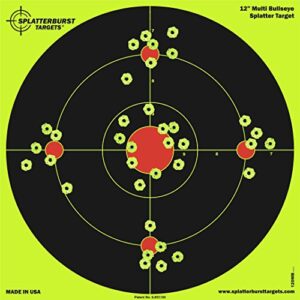 50 pack - 12 inch multi bullseye - splatterburst shooting targets - gun - rifle - pistol - airsoft - bb gun - pellet gun - air rifle