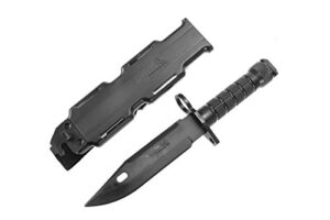 lancer tactical m9 rubber dummy blade lightweight compact disarm dummy trainer knife scale abs anti-slip handle w/sheath(black)
