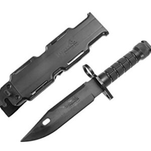 Lancer Tactical M9 Rubber Dummy Blade Lightweight Compact Disarm Dummy Trainer Knife Scale ABS Anti-slip Handle w/Sheath(Black)