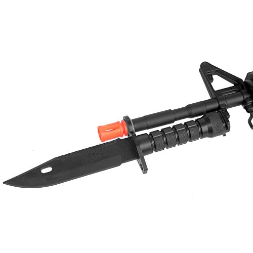 Lancer Tactical M9 Rubber Dummy Blade Lightweight Compact Disarm Dummy Trainer Knife Scale ABS Anti-slip Handle w/Sheath(Black)