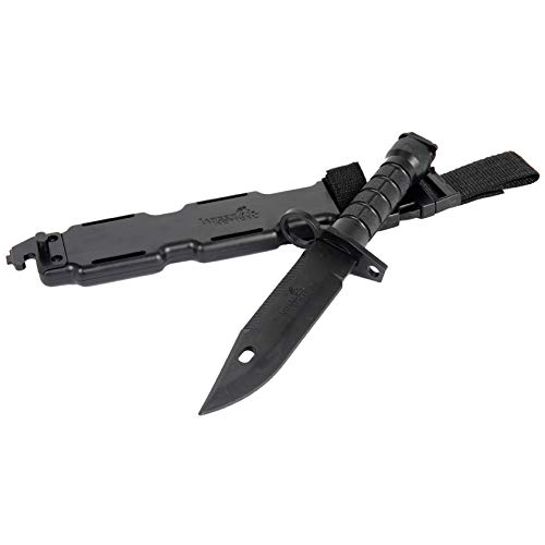 Lancer Tactical M9 Rubber Dummy Blade Lightweight Compact Disarm Dummy Trainer Knife Scale ABS Anti-slip Handle w/Sheath(Black)