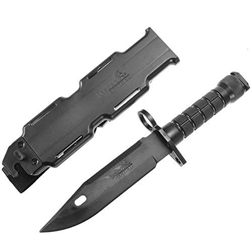 Lancer Tactical M9 Rubber Dummy Blade Lightweight Compact Disarm Dummy Trainer Knife Scale ABS Anti-slip Handle w/Sheath(Black)