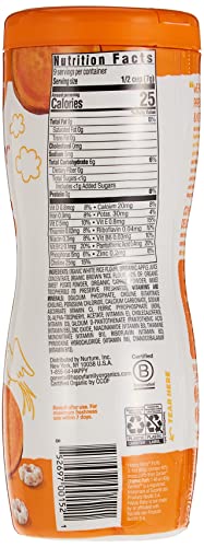 Happy Baby Organic Baby Food Superfood Puffs Sweet Potato & Carrot, 2.1 Ounce Organic Baby or Toddler Snacks, Crunchy Fruit & Veggie Snack, Choline to Support Brain & Eye Health