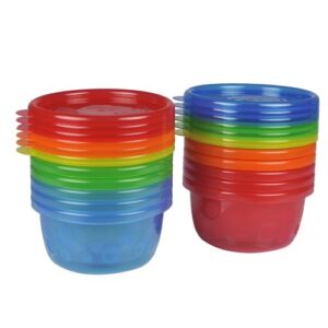 take & toss toddler bowls with lids - 8 oz, 12 pack