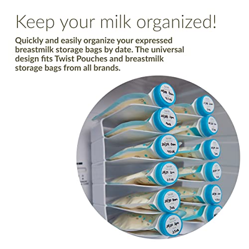 Kiinde Keeper Twist Pouch and Foodii System Breast Milk Bag & Baby Food Pouch Organizer, Refrigerator and Freezer Storage, Eliminates Lost, Damaged, or Spoiled Milk or Baby Food (Pouches Not Included)