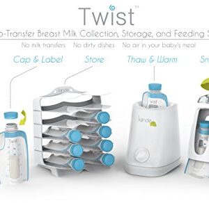 Kiinde Twist Pouch Direct-Pump Direct-Feed Twist Cap Breast Milk Storage Bags for Pumping, Freezing, Heating and Feeding, Pre-Sterilized, 6 Ounce, Pack of 40