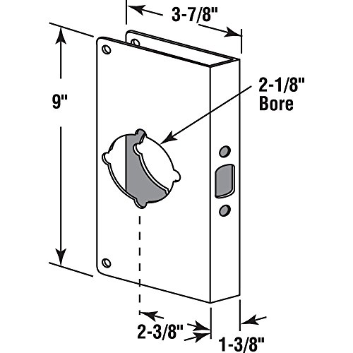 Defender Security U 9585 Non-Recessed Door Reinforcement Lock, Fits 1-3/8 In. Thick Doors – Add Extra, High Security to your Home and Prevent Unauthorized Entry – Solid Brass with Stainless-Steel (Single Pack)