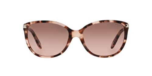 Ralph by Ralph Lauren RA 5160 11614 Shiny Pink Tortoise Plastic Cat-Eye Sunglasses Brown Gradient Lens