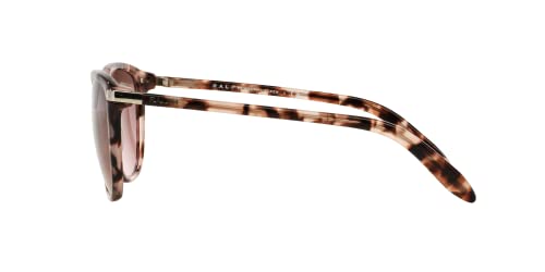 Ralph by Ralph Lauren RA 5160 11614 Shiny Pink Tortoise Plastic Cat-Eye Sunglasses Brown Gradient Lens