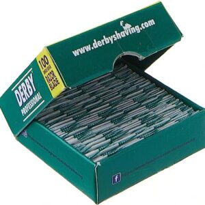 100 DERBY Single Edge Razor Blades for Barbers Platinum Coated