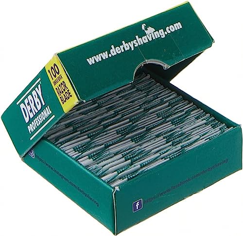 100 DERBY Single Edge Razor Blades for Barbers Platinum Coated