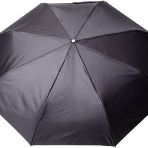 totes Titan Compact Travel Umbrella, Windproof, Water Repellent Auto Open/Close , Black