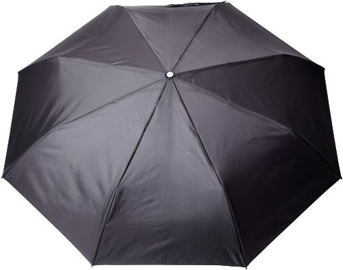 totes Titan Compact Travel Umbrella, Windproof, Water Repellent Auto Open/Close , Black