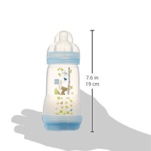 MAM Easy Start Anti-Colic 11 Oz Bottle, Easy Switch Between Breast and Bottle, Reduces Air Bubbles and Colic, 2 Pack, 2+ Months, Boy