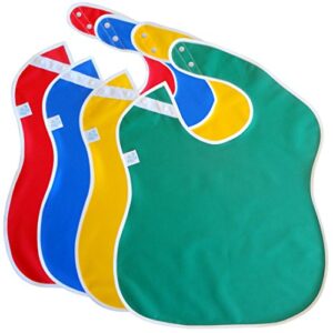 toppy toddler large waterproof baby bibs with snap buttons, boys and girls bib packs, 1-4 years