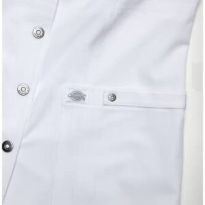 Dickies Women's Xtreme Stretch 28 Inch Snap Front Lab Coat, White, Small