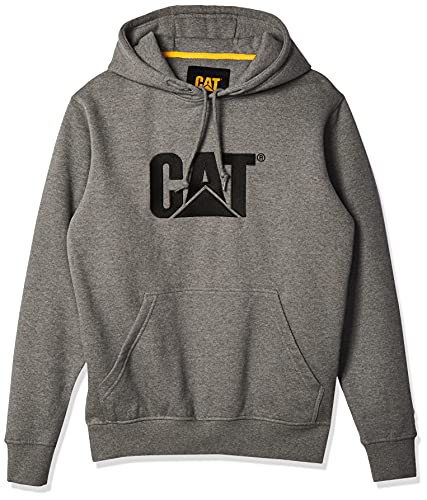 Caterpillar Men's Trademark Hoodies with Embroidered CAT Front Logo, S3 Cord Management System and Pouch Pocket, Dark Heather Grey, 3X Large