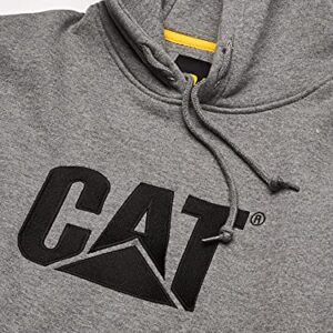 Caterpillar Men's Trademark Hoodies with Embroidered CAT Front Logo, S3 Cord Management System and Pouch Pocket, Dark Heather Grey, 3X Large