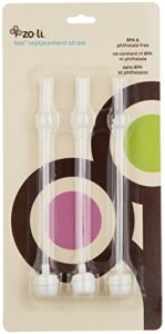 zoli bot weighted straw sippy cup replacement straws | 3-pack, fits bot 6 oz and 9 oz cups