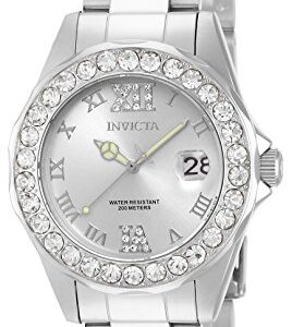 Invicta Women's 15251 Pro Diver Silver Dial Crystal Accented Stainless Steel Watch