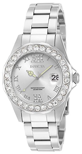 Invicta Women's 15251 Pro Diver Silver Dial Crystal Accented Stainless Steel Watch