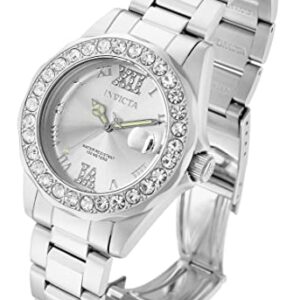 Invicta Women's 15251 Pro Diver Silver Dial Crystal Accented Stainless Steel Watch