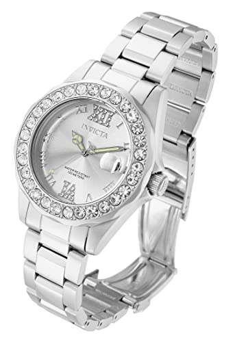 Invicta Women's 15251 Pro Diver Silver Dial Crystal Accented Stainless Steel Watch