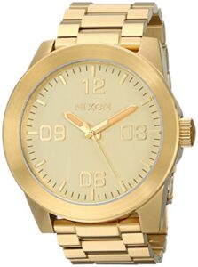 nixon men's corporal stainless steel watch one size gold tone