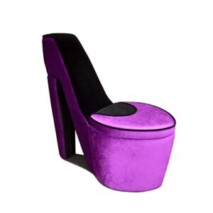 ore international high heel storage chair, purple and black