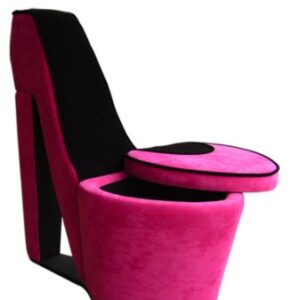 ORE International High Heel Storage Chair, Pink and Black